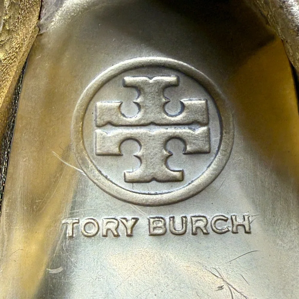 Tory Burch Lawrence Gold Flats Womens‎ 5 Tassel Loafers